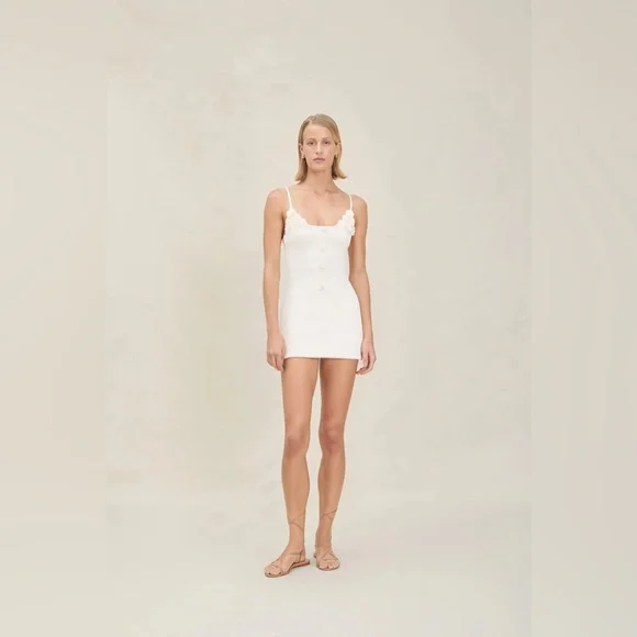 Devon Windsor Hayes Textured Cream Mini Dress (Size Medium) - Picture 8 of 11